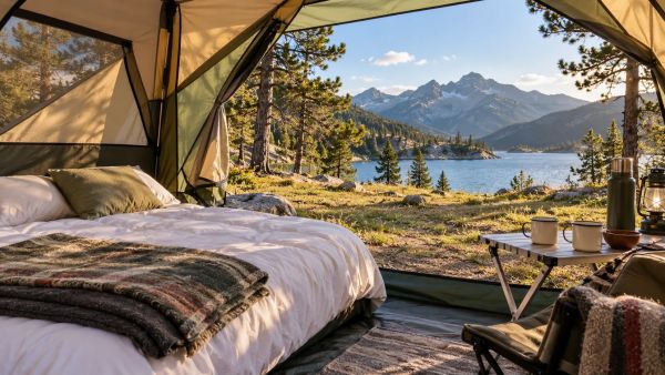 Pour un camping confortable, optez pour un lit 2 places